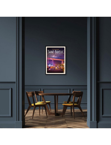 Affiche vintage Saint-Brieuc – Port du Légué encadrée