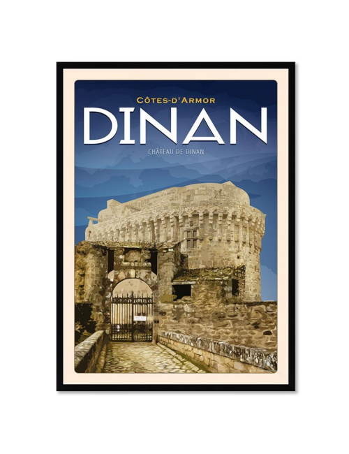 Affiche vintage Dinan – Château fort encadrée