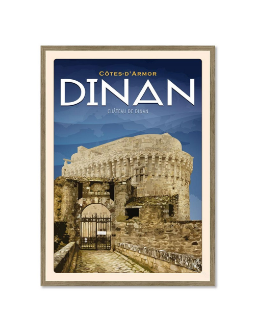 Affiche vintage Dinan – Château fort encadrée