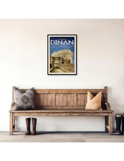 Affiche vintage Dinan – Château fort encadrée