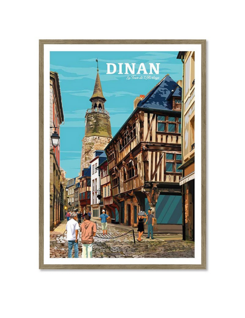 Dinan, la tour de l'horloge- affiche Travel poster