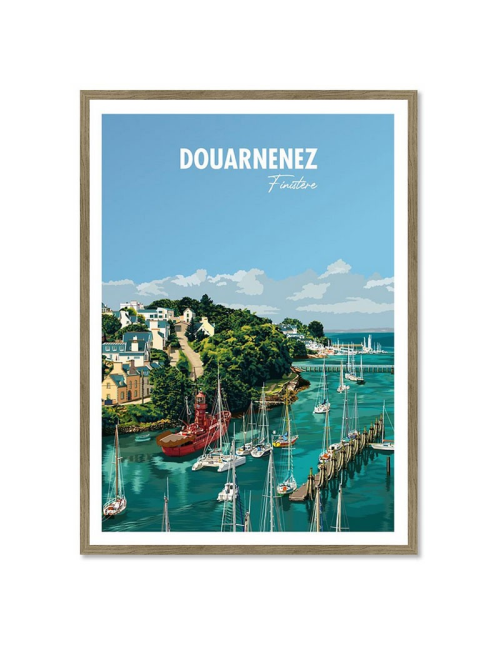Douarnenez- Affiche Travel poster encadrée