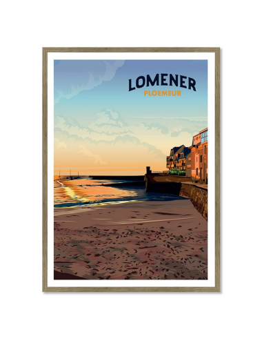 Affiche vintage Lomener Ploemeur poster encadré déco