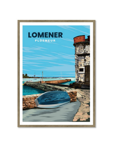 Affiche vintage Lomener Bretagne poster encadré déco