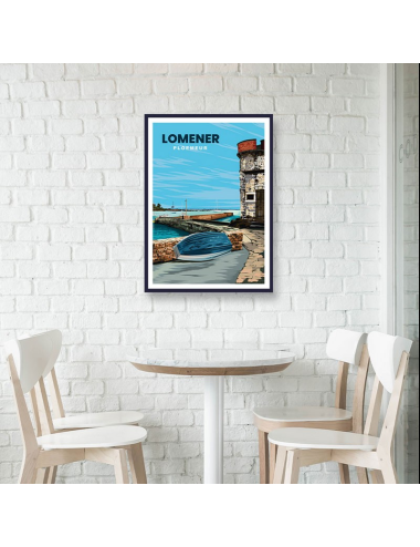 Affiche vintage Lomener Bretagne poster encadré déco