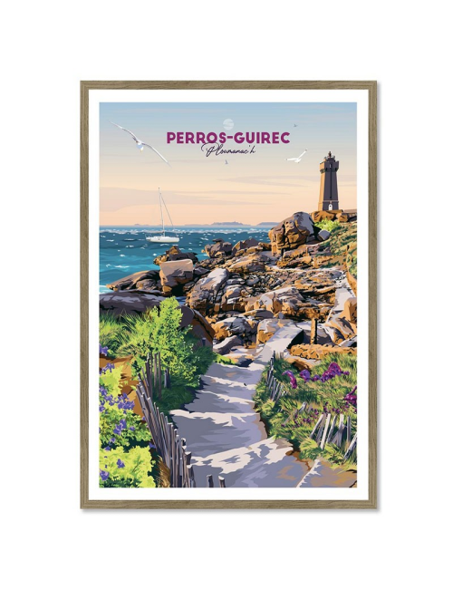 Affiche vintage Perros-Guirec encadrée