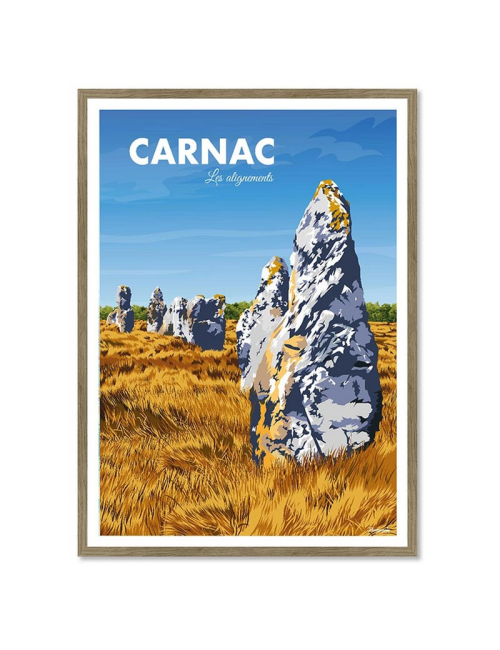 Affiche vintage Carnac menhirs encadrée