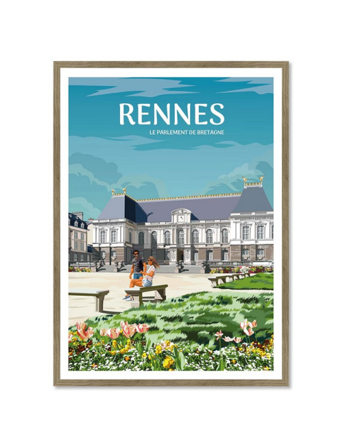Affiche vintage Rennes – Parlement de Bretagne encadrée