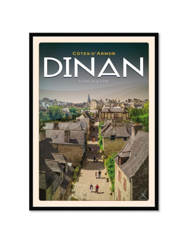 Affiche vintage Dinan – Rue du Jerzual encadrée