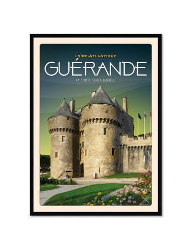 Affiche vintage Guérande – Porte Saint-Michel encadrée