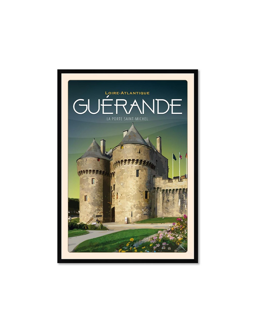 Affiche vintage Guérande – Porte Saint-Michel encadrée
