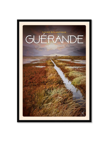 Affiche encadrée vintage Guérande – Marais salants