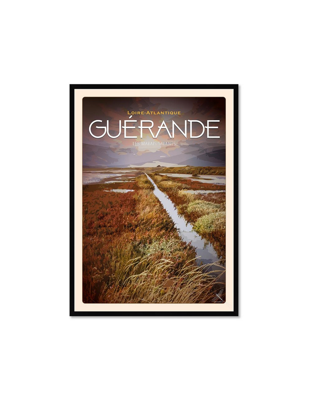 Affiche encadrée vintage Guérande – Marais salants