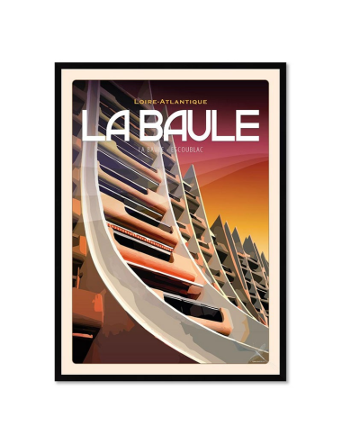 Affiche encadrée vintage La Baule – Architecture moderne