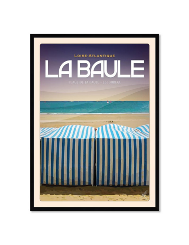 Affiche encadrée vintage La Baule – Plage d’Escoublac