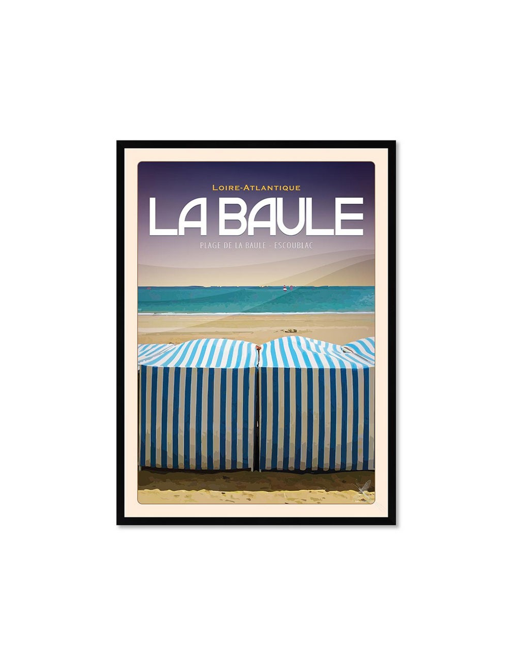 Affiche encadrée vintage La Baule – Plage d’Escoublac