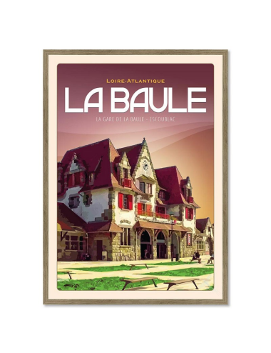 Affiche rétro gare de La Baule encadrée