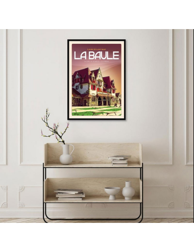 Affiche rétro gare de La Baule encadrée