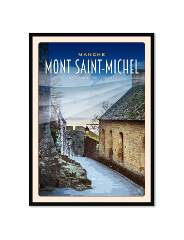 Affiche rétro Mont Saint-Michel Maison Truie encadrée