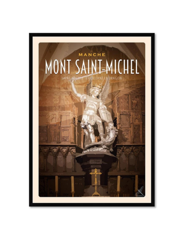Affiche rétro Mont Saint-Michel Saint Michel encadrée