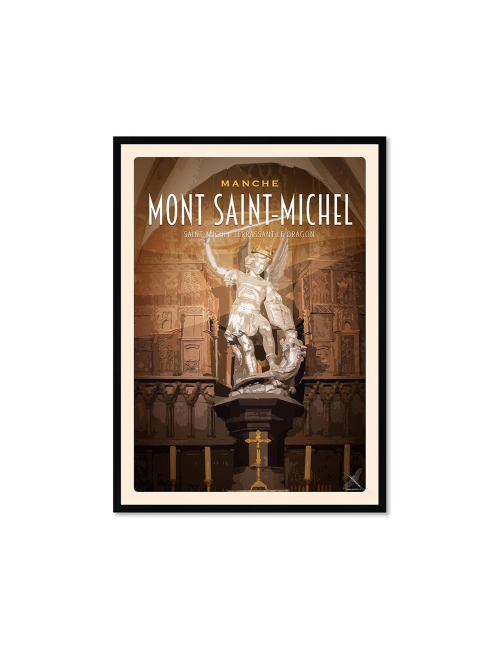 Affiche rétro Mont Saint-Michel Saint Michel encadrée