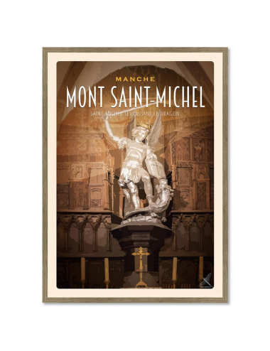 Affiche rétro Mont Saint-Michel Saint Michel encadrée