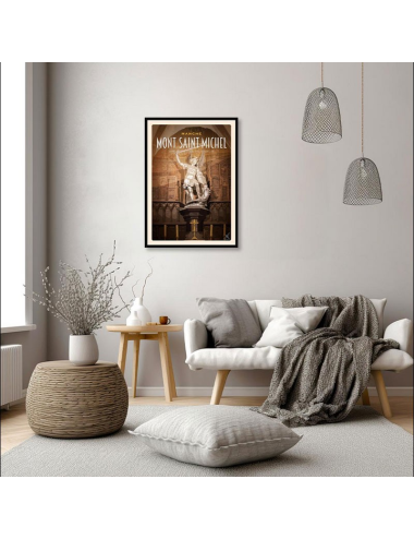 Affiche rétro Mont Saint-Michel Saint Michel encadrée