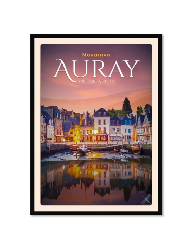 Affiche rétro Auray encadrée – Port Saint-Goustan