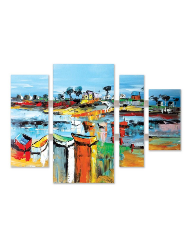 Quadriptyque port coloré 80x109