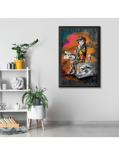 Tableau design sur PVC de ROMARIC, "Le petit coquin", XXL, 80x120 cm