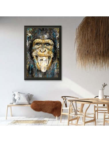 "Singe rieur", Tableau tendance de ROMARIC en 40x60cm ou 60x90cm