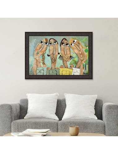 Les filles en prairie 80x120 - Tableau lumineux Martine Gonnin