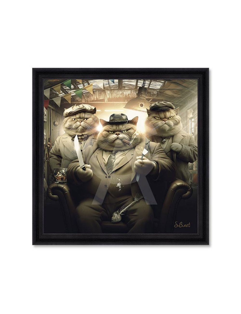 Chats mafia,Tableaux XXL de Sylvain Binet