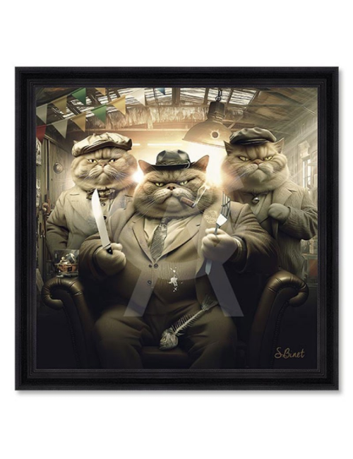Chats mafia,Tableaux XXL de Sylvain Binet