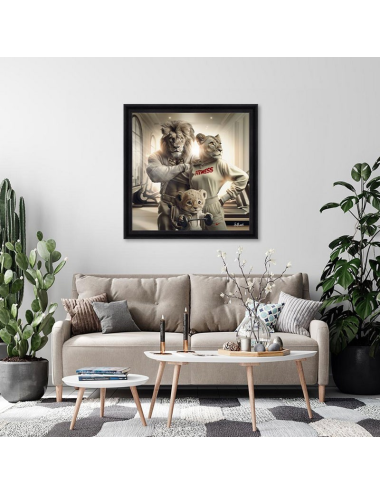 Tableau grand format Lions Fitness – Sylvain Binet – décoration murale