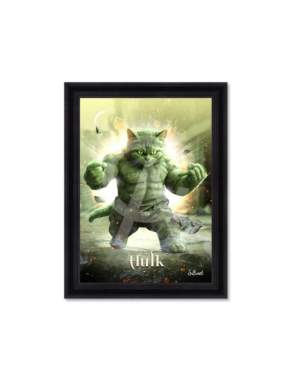 "Chat Hulk",tableau XXL de Sylvain Binet