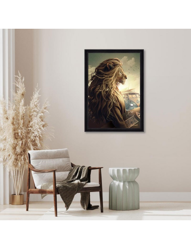 Tableau Lion Surf – Sylvain Binet, art moderne et décoration murale