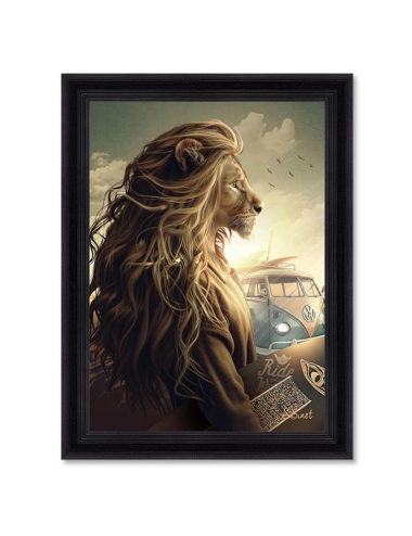Tableau Lion Surf 80x120 cm – Sylvain Binet