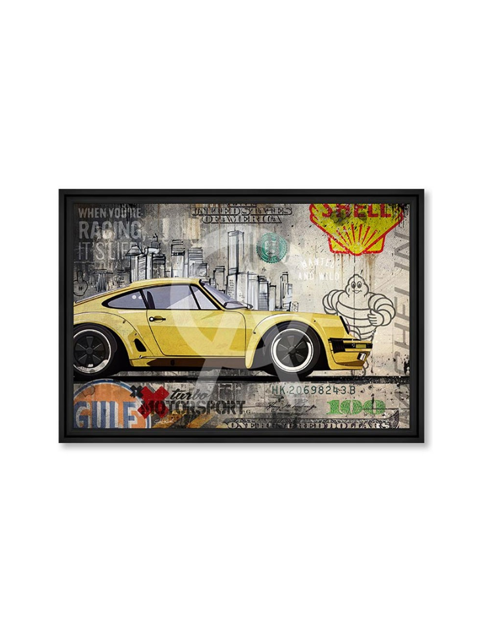 Tableau Porsche 911 Turbo jaune – Rubix