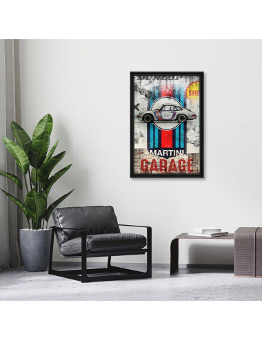 Tableau Martini Garage Rubix – Porsche vintage déco garage racing