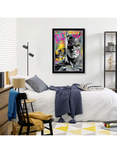 Tableau XXL" Batman" par Romaric : style urbain, couleurs vives, moderne.