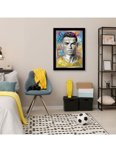 Portrait street art de Ronaldo par Romaric : vibrant, moderne et unique