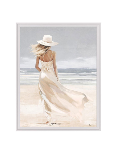 Tableau femme à la plage 60x80 – style romantique