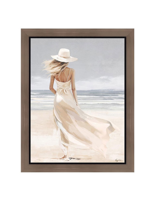 Tableau femme à la plage 60x80 – style romantique