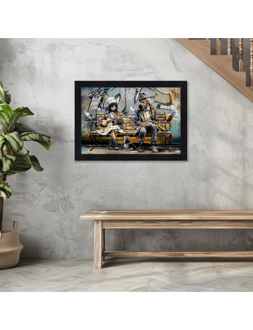 La fille et le SDF - Romaric-80x120cm