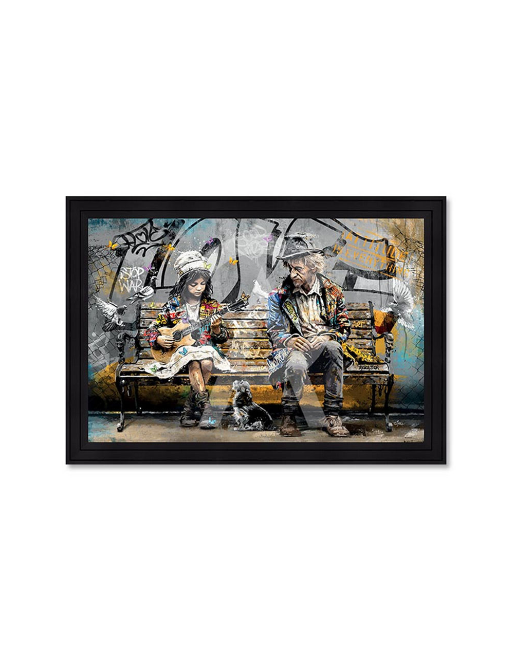 La fille et le SDF - Romaric-80x120cm