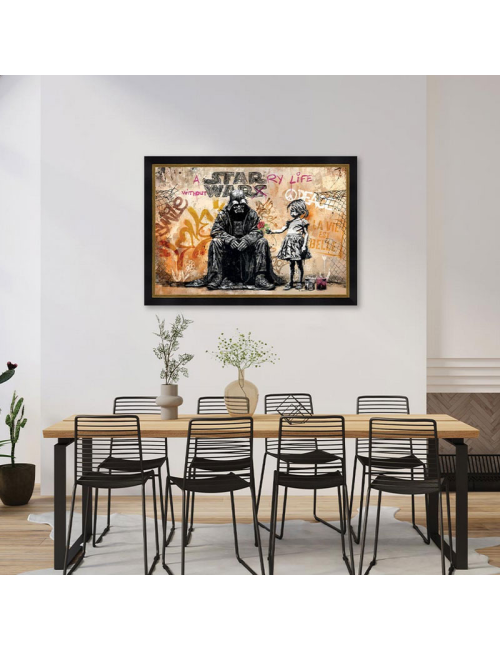 Dark vador et la petite fille, tableau de Romaric