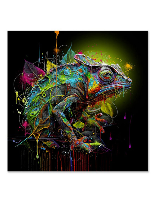 "Caméléon Color"- Tableau en verre