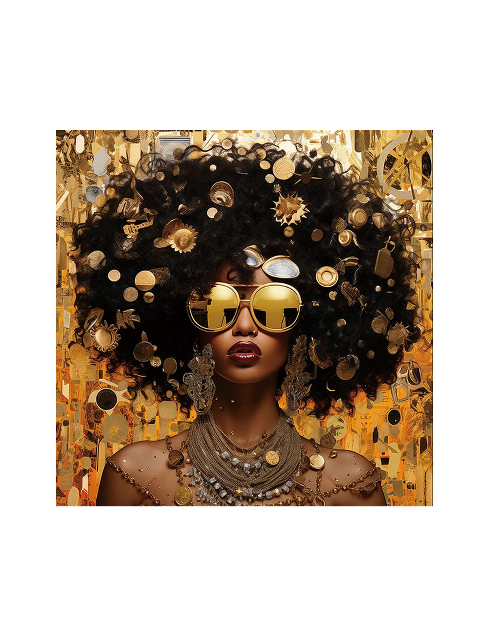 "Éclat Afro-Futuriste"- Tableau en verre-100x100
