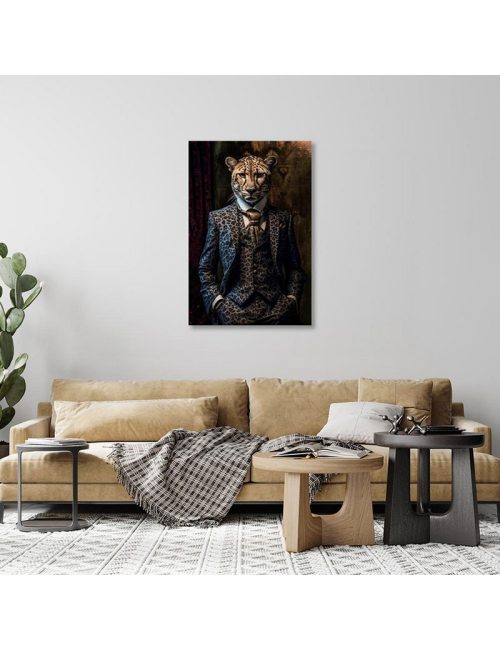 Le Guépard Distingué-Tableau en verre-80x120